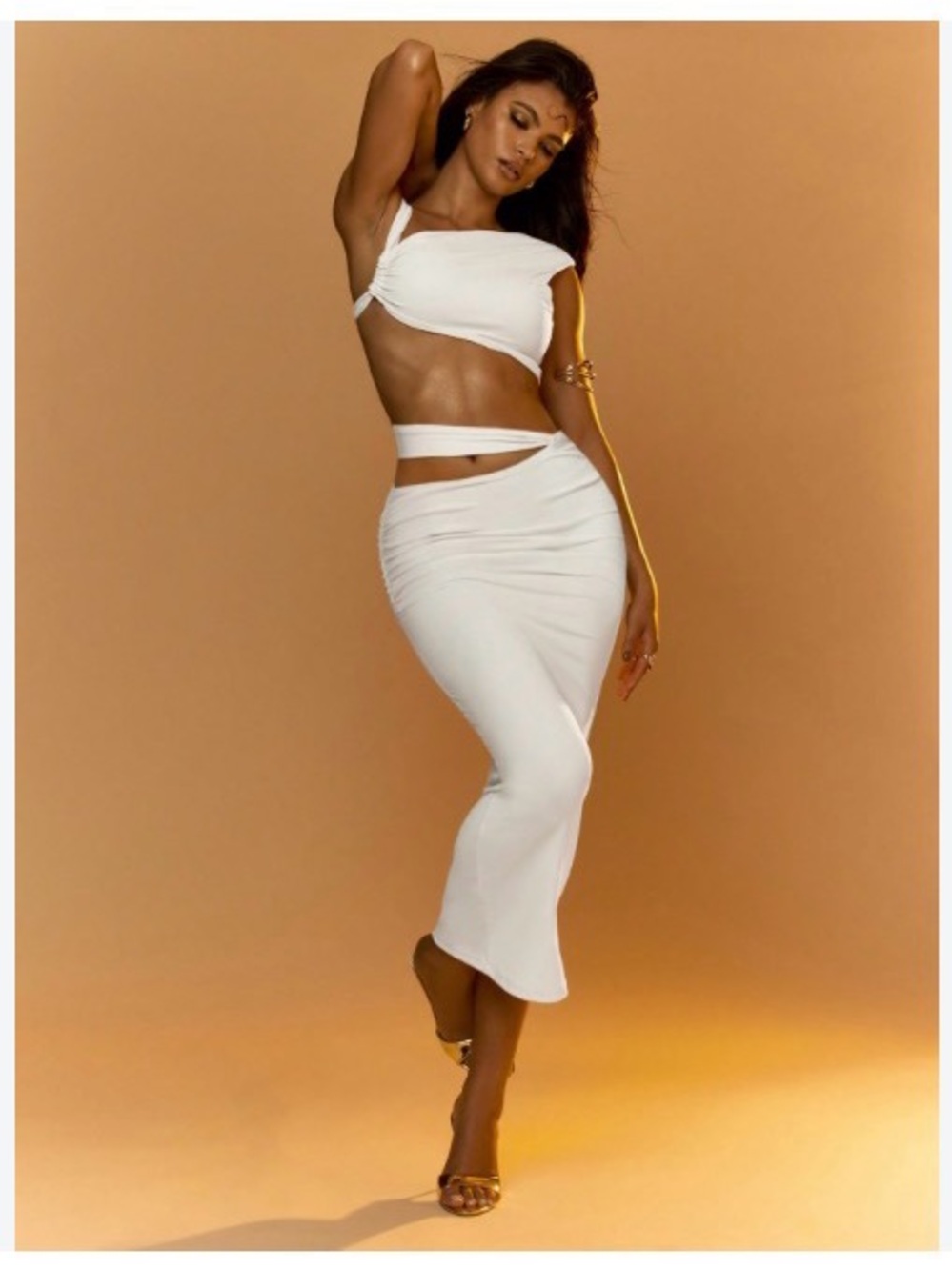Size XS Missguided Cream 2-piece skirt set